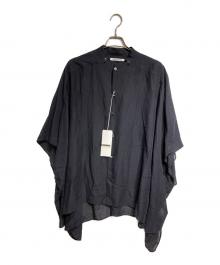 seven by seven（セブンバイセブン）の古着「チェックシアーポンチョシャツ/Checked sheer poncho shirt」｜ネイビー