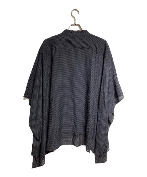 seven by seven（セブンバイセブン）SEVEN BY SEVEN (セブンバイセブン) チェックシアーポンチョシャツ/Checked sheer poncho shirt ネイビー サイズ:Lの古着・服飾アイテム