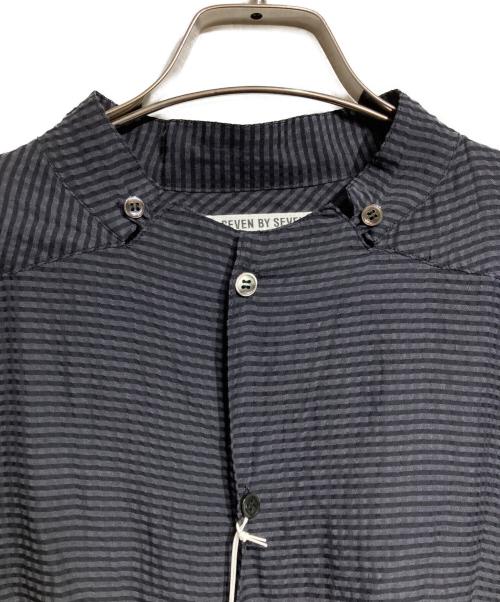 seven by seven（セブンバイセブン）SEVEN BY SEVEN (セブンバイセブン) チェックシアーポンチョシャツ/Checked sheer poncho shirt ネイビー サイズ:Lの古着・服飾アイテム