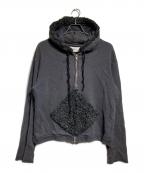 BLANKブランク）の古着「DIAMOND FUR HOODIE」｜グレー