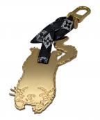 LOUIS VUITTONルイ ヴィトン）の古着「ビジューサック・キャットグラム フライングキャット/Louis Vuitton Bijou Sac Catogram Flying Cat」｜ブラック×ゴールド