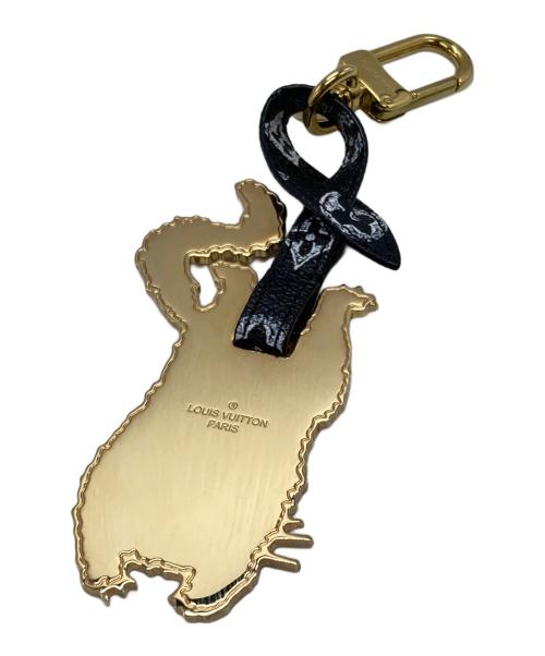 LOUIS VUITTON（ルイ ヴィトン）LOUIS VUITTON (ルイ ヴィトン) ビジューサック・キャットグラム フライングキャット/Louis Vuitton Bijou Sac Catogram Flying Cat ブラック×ゴールドの古着・服飾アイテム