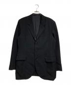 Y'sワイズ）の古着「アーミーギャバジン3Bレザーフラップジャケット/Three-Button Flapped Pocket Jacket」｜ブラック