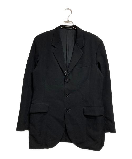 Y's（ワイズ）Y's (ワイズ) アーミーギャバジン3Bレザーフラップジャケット/Three-Button Flapped Pocket Jacket ブラック サイズ:3の古着・服飾アイテム