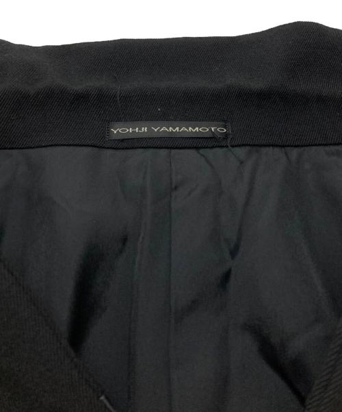 Y's（ワイズ）Y's (ワイズ) アーミーギャバジン3Bレザーフラップジャケット/Three-Button Flapped Pocket Jacket ブラック サイズ:3の古着・服飾アイテム