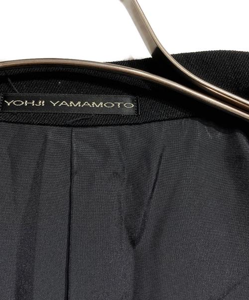 Y's（ワイズ）Y's (ワイズ) アーミーギャバジン3Bレザーフラップジャケット/Three-Button Flapped Pocket Jacket ブラック サイズ:3の古着・服飾アイテム