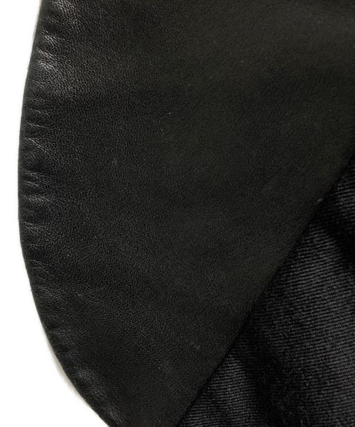 Y's（ワイズ）Y's (ワイズ) アーミーギャバジン3Bレザーフラップジャケット/Three-Button Flapped Pocket Jacket ブラック サイズ:3の古着・服飾アイテム
