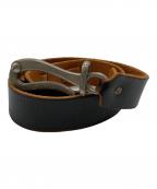 NUMBER (N)INEナンバーナイン）の古着「ペリカンフックレザーベルト/Pelican Hook Leather Belt」｜ブラック