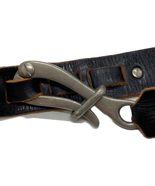 NUMBER (N)INE（ナンバーナイン）NUMBER (N)INE (ナンバーナイン) ペリカンフックレザーベルト/Pelican Hook Leather Belt ブラックの古着・服飾アイテム