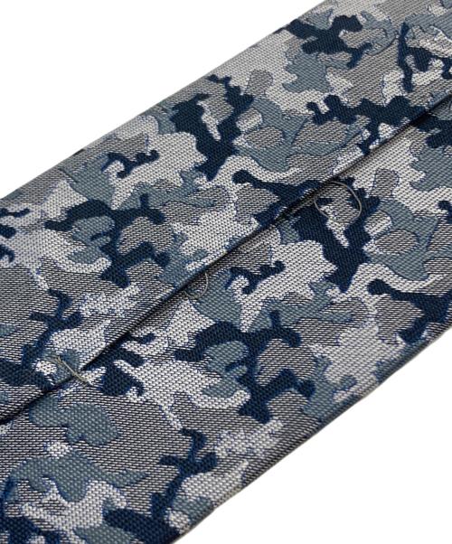 HERMES（エルメス）HERMES (エルメス) ジャガードカモフラージュ柄ネクタイ/Jacquard camouflage tie ブルー×グレー サイズ:－の古着・服飾アイテム