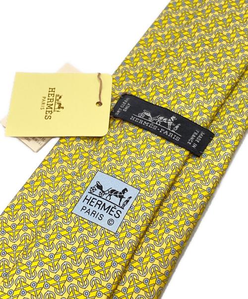 HERMES（エルメス）HERMES (エルメス) アンカー柄シルクネクタイ/Silk Tie イエロー サイズ:-の古着・服飾アイテム