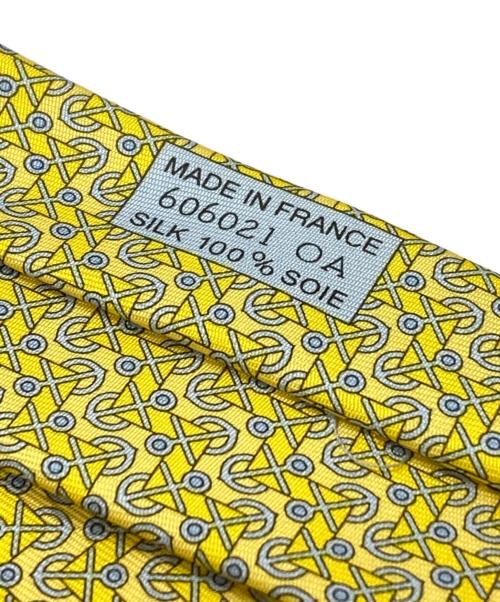 HERMES（エルメス）HERMES (エルメス) アンカー柄シルクネクタイ/Silk Tie イエロー サイズ:-の古着・服飾アイテム