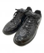 Maison Margielaメゾンマルジェラ）の古着「パテントジャーマントレーナースニーカー/Patent Leather German Army Trainer Sneakers」｜ブラック