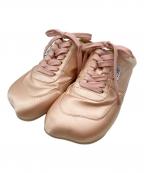 MM6 Maison Margielaエムエムシックスメゾンマルジェラ）の古着「サテンファクトリースニーカー/Satin Factory Sneakers」｜ピンク