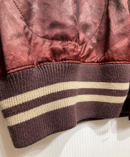 BOWWOW（バウワウ）BOWWOW (バウワウ) BASEBALL CHAMPION SATIN J/ベースボール チャンピオン サテン ジャケットACKET AGED ボルドー サイズ:Lの古着・服飾アイテム
