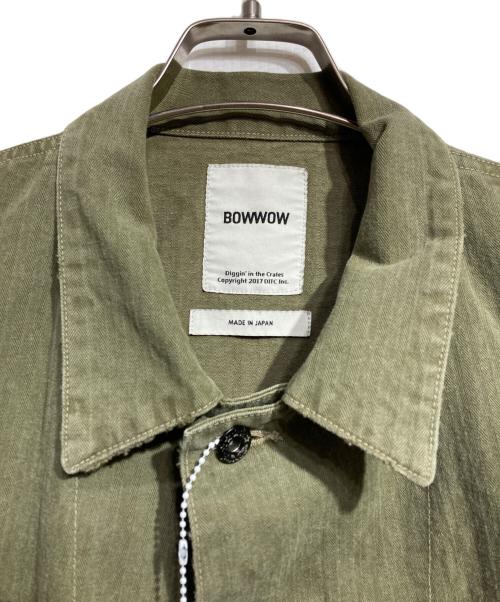 BOWWOW（バウワウ）BOWWOW (バウワウ) PW P-41 HBT SS JK AGED/PW P-41 ヘリンボーンツイル ショートスリーブ ジャケット オリーブ サイズ:Lの古着・服飾アイテム