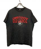 stussyステューシー）の古着「ロゴプリントTシャツ」｜ブラック