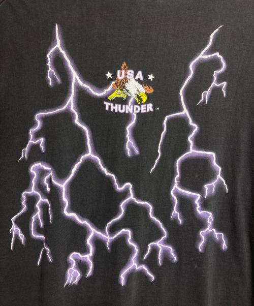 AMERICAN THUNDER（アメリカンサンダー）AMERICAN THUNDER (アメリカンサンダー) スカル×スネーク×サンダーTシャツ/AMERICAN Thunder ブラック サイズ:不明の古着・服飾アイテム