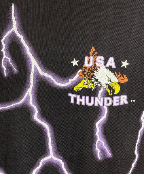 AMERICAN THUNDER（アメリカンサンダー）AMERICAN THUNDER (アメリカンサンダー) スカル×スネーク×サンダーTシャツ/AMERICAN Thunder ブラック サイズ:不明の古着・服飾アイテム