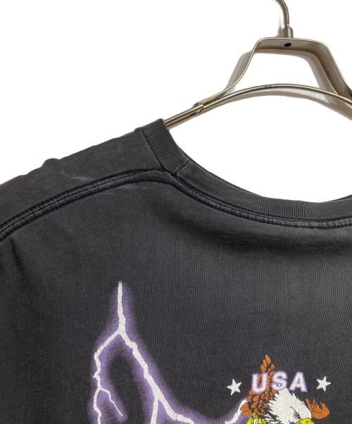 AMERICAN THUNDER（アメリカンサンダー）AMERICAN THUNDER (アメリカンサンダー) スカル×スネーク×サンダーTシャツ/AMERICAN Thunder ブラック サイズ:不明の古着・服飾アイテム