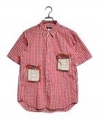 COMME des GARCONS HOMME PLUSコムデギャルソンオムプリュス）の古着「パッチポケットギンガムチェックシャツ/Patch pocket gingham check shirt」｜レッド