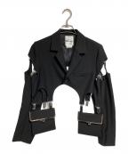 noir kei ninomiyaノワール ケイ ニノミヤ）の古着「buckle-embellished cropped jacket/バックル装飾付きクロップドジャケット」｜ブラック