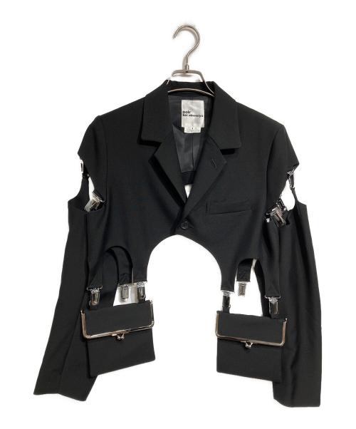 noir kei ninomiya（ノワール ケイ ニノミヤ）noir kei ninomiya (ノワール ケイ ニノミヤ) buckle-embellished cropped jacket/バックル装飾付きクロップドジャケット ブラック サイズ:Sの古着・服飾アイテム