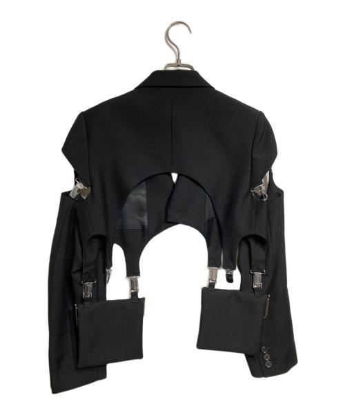 noir kei ninomiya（ノワール ケイ ニノミヤ）noir kei ninomiya (ノワール ケイ ニノミヤ) buckle-embellished cropped jacket/バックル装飾付きクロップドジャケット ブラック サイズ:Sの古着・服飾アイテム