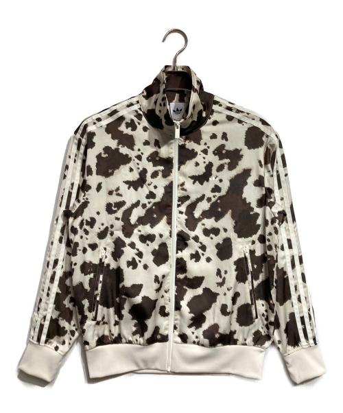 adidas Originals（アディダスオリジナル）adidas Originals (アディダスオリジナル) サテン トラックジャケット/Satin track jacket ベージュ×ブラウン サイズ:Lの古着・服飾アイテム