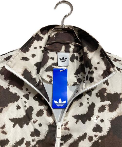 adidas Originals（アディダスオリジナル）adidas Originals (アディダスオリジナル) サテン トラックジャケット/Satin track jacket ベージュ×ブラウン サイズ:Lの古着・服飾アイテム