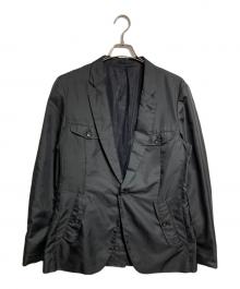 COMME des GARCONS HOMME PLUS（コムデギャルソンオムプリュス）の古着「ナイロンメッシュテーラードジャケット/Nylon mesh tailored jacket」｜ブラック