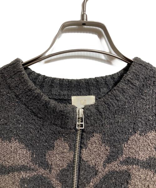 Call（コール）Call (コール) PAPER-CUT KNIT BLOUSON/ペーパーカットニットブルゾン ブラウン サイズ:Fの古着・服飾アイテム