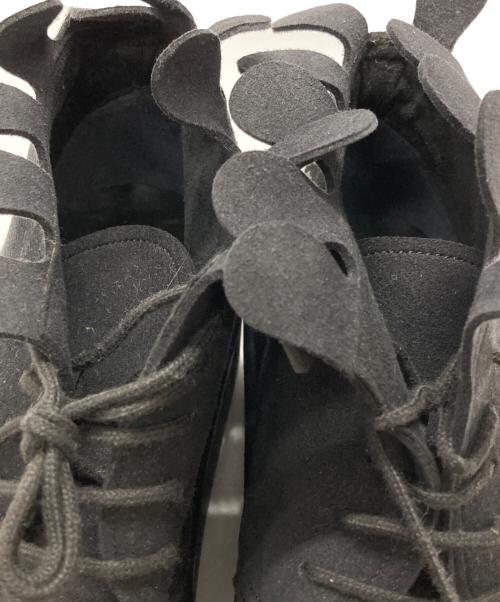 BELLY BUTTON（ベリーボタン）BELLY BUTTON (ベリーボタン) フェルトデザインレースアップブーツ/Felt design lace-up boots ブラック サイズ:26㎝の古着・服飾アイテム