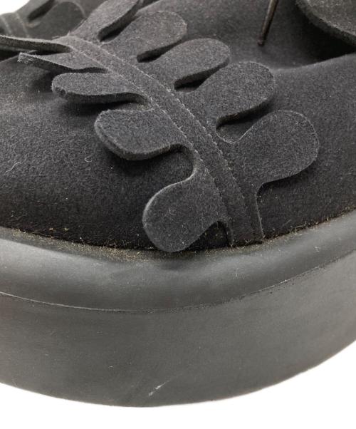 BELLY BUTTON（ベリーボタン）BELLY BUTTON (ベリーボタン) フェルトデザインレースアップブーツ/Felt design lace-up boots ブラック サイズ:26㎝の古着・服飾アイテム