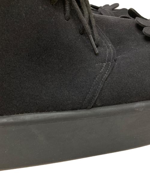 BELLY BUTTON（ベリーボタン）BELLY BUTTON (ベリーボタン) フェルトデザインレースアップブーツ/Felt design lace-up boots ブラック サイズ:26㎝の古着・服飾アイテム