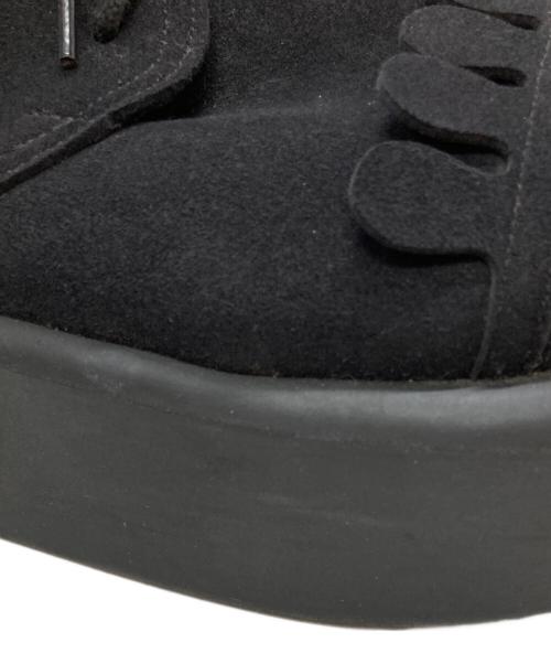 BELLY BUTTON（ベリーボタン）BELLY BUTTON (ベリーボタン) フェルトデザインレースアップブーツ/Felt design lace-up boots ブラック サイズ:26㎝の古着・服飾アイテム