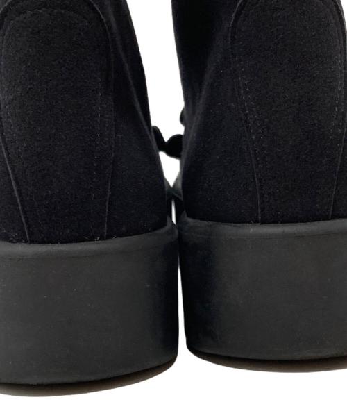 BELLY BUTTON（ベリーボタン）BELLY BUTTON (ベリーボタン) フェルトデザインレースアップブーツ/Felt design lace-up boots ブラック サイズ:26㎝の古着・服飾アイテム