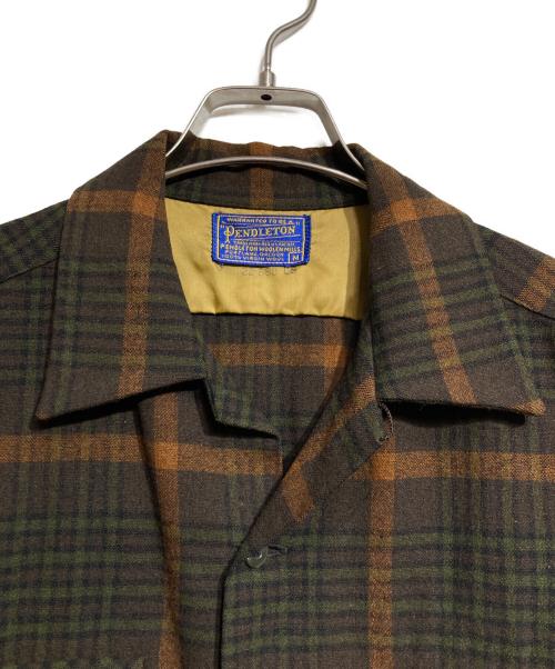 PENDLETON（ペンドルトン）PENDLETON (ペンドルトン) チェックウールボードシャツ/Plaid wool board shirt ブラウン サイズ:Mの古着・服飾アイテム