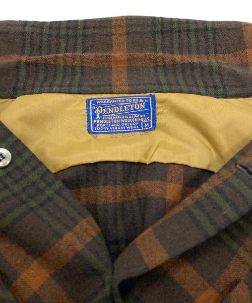 PENDLETON（ペンドルトン）PENDLETON (ペンドルトン) チェックウールボードシャツ/Plaid wool board shirt ブラウン サイズ:Mの古着・服飾アイテム