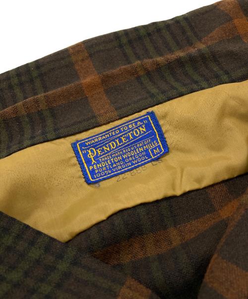 PENDLETON（ペンドルトン）PENDLETON (ペンドルトン) チェックウールボードシャツ/Plaid wool board shirt ブラウン サイズ:Mの古着・服飾アイテム