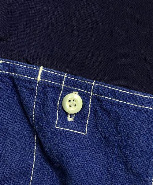 COMME des GARCONS HOMME（コムデギャルソン オム）COMME des GARCONS HOMME (コムデギャルソン オム) コットンリネン×キュプラ切替ステッチシャツ/Long sleeve shirt ネイビー サイズ:XSの古着・服飾アイテム