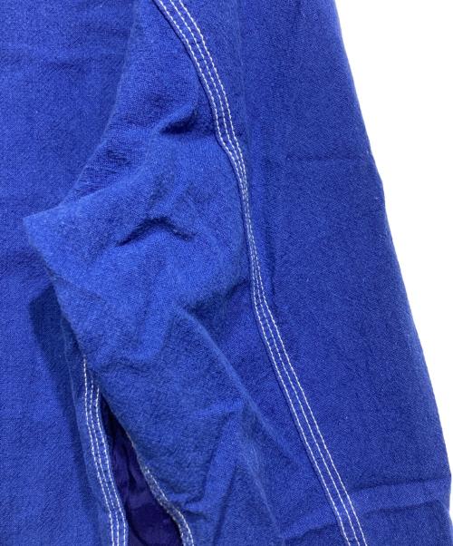 COMME des GARCONS HOMME（コムデギャルソン オム）COMME des GARCONS HOMME (コムデギャルソン オム) コットンリネン×キュプラ切替ステッチシャツ/Long sleeve shirt ネイビー サイズ:XSの古着・服飾アイテム
