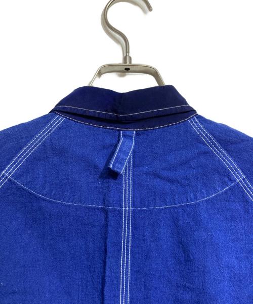 COMME des GARCONS HOMME（コムデギャルソン オム）COMME des GARCONS HOMME (コムデギャルソン オム) コットンリネン×キュプラ切替ステッチシャツ/Long sleeve shirt ネイビー サイズ:XSの古着・服飾アイテム