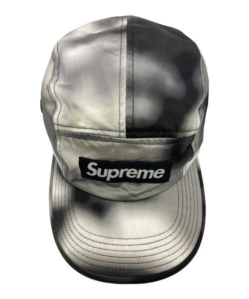 SUPREME（シュプリーム）Supreme (シュプリーム) Washed Satin Camo Camp Cap ブラック×ホワイト サイズ:Freeの古着・服飾アイテム