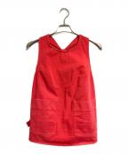 MM6 Maison Margielaエムエムシックスメゾンマルジェラ）の古着「ダメージ加工デニム生地ベスト/Denim Vest」｜レッド