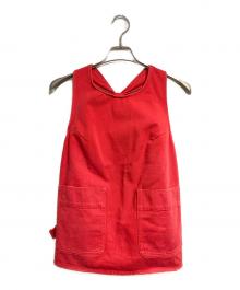 MM6 Maison Margiela（エムエムシックスメゾンマルジェラ）の古着「ダメージ加工デニム生地ベスト/Denim Vest」｜レッド