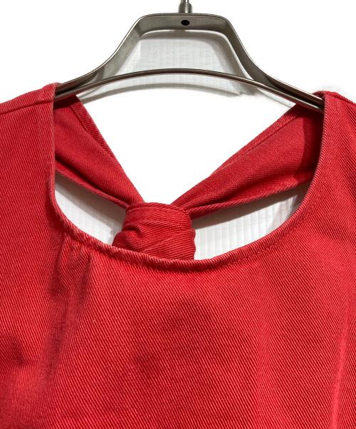 MM6 Maison Margiela（エムエムシックスメゾンマルジェラ）MM6 Maison Margiela (エムエムシックスメゾンマルジェラ) ダメージ加工デニム生地ベスト/Denim Vest レッド サイズ:40の古着・服飾アイテム