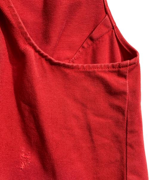 MM6 Maison Margiela（エムエムシックスメゾンマルジェラ）MM6 Maison Margiela (エムエムシックスメゾンマルジェラ) ダメージ加工デニム生地ベスト/Denim Vest レッド サイズ:40の古着・服飾アイテム