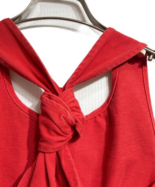 MM6 Maison Margiela（エムエムシックスメゾンマルジェラ）MM6 Maison Margiela (エムエムシックスメゾンマルジェラ) ダメージ加工デニム生地ベスト/Denim Vest レッド サイズ:40の古着・服飾アイテム