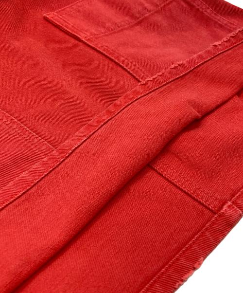 MM6 Maison Margiela（エムエムシックスメゾンマルジェラ）MM6 Maison Margiela (エムエムシックスメゾンマルジェラ) ダメージ加工デニム生地ベスト/Denim Vest レッド サイズ:40の古着・服飾アイテム
